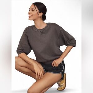 Anthropologie Niki Bubble Sweatshirt 1/2 Sleeve by Pilcro